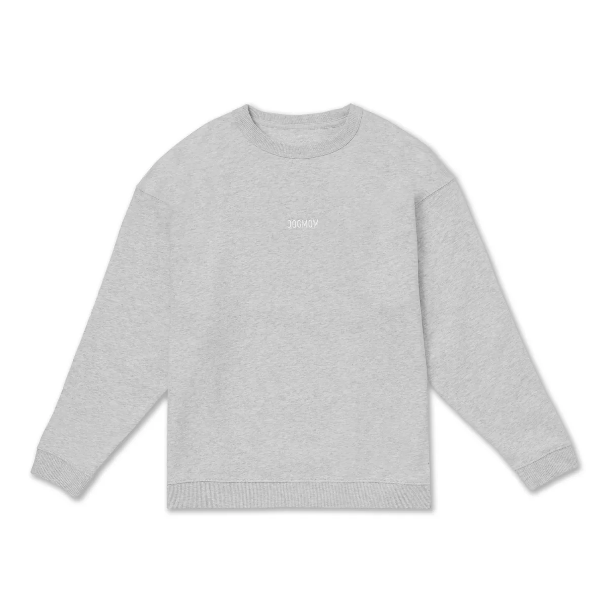 Oversize Sweater  „DOGMOM“ Hellgrau