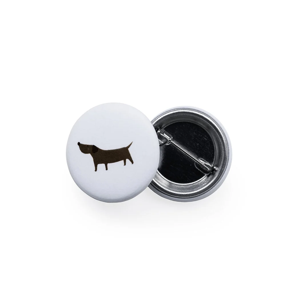 Button „DACKEL“ Weiß