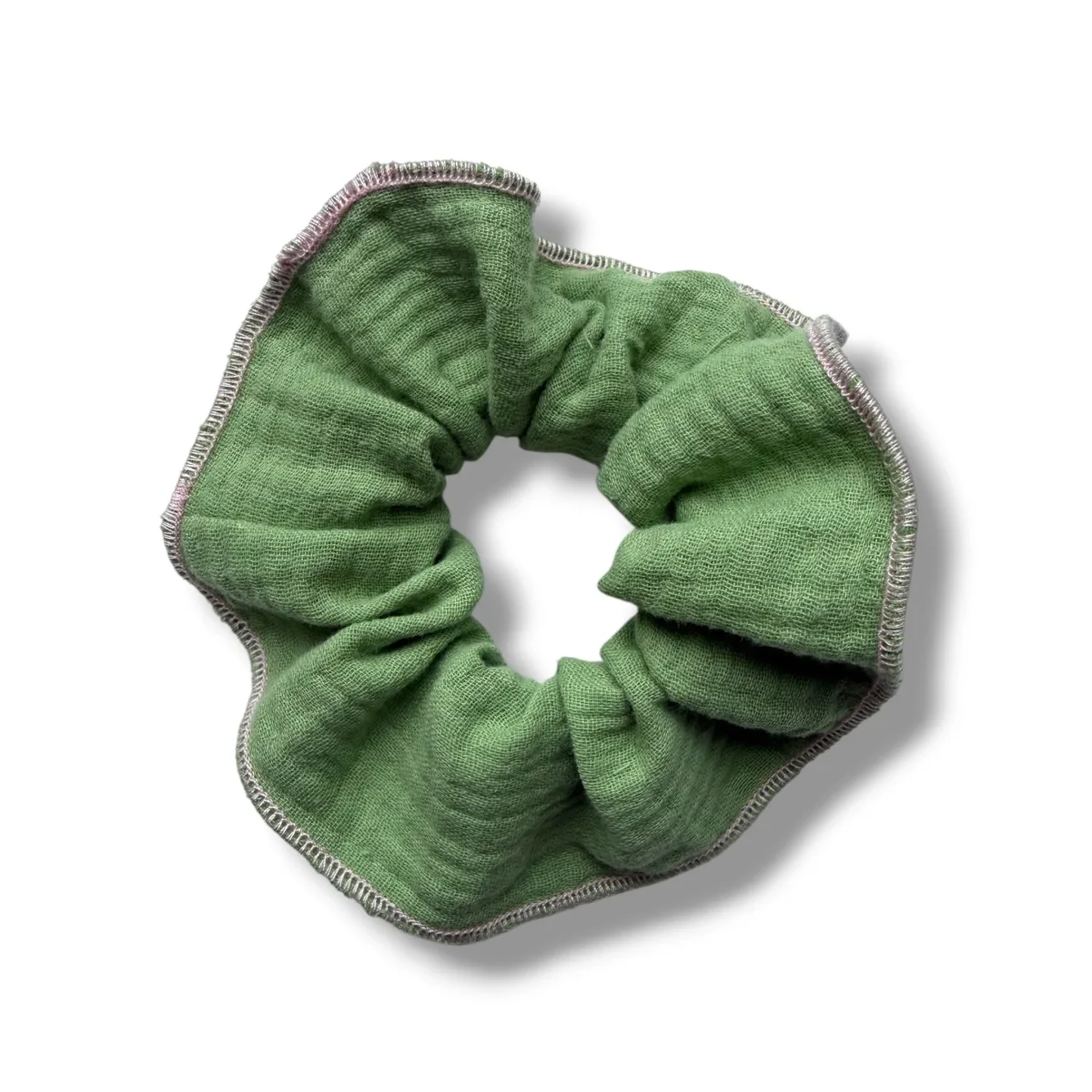 Musselin Scrunchie „Matcha“ – handgefertigt