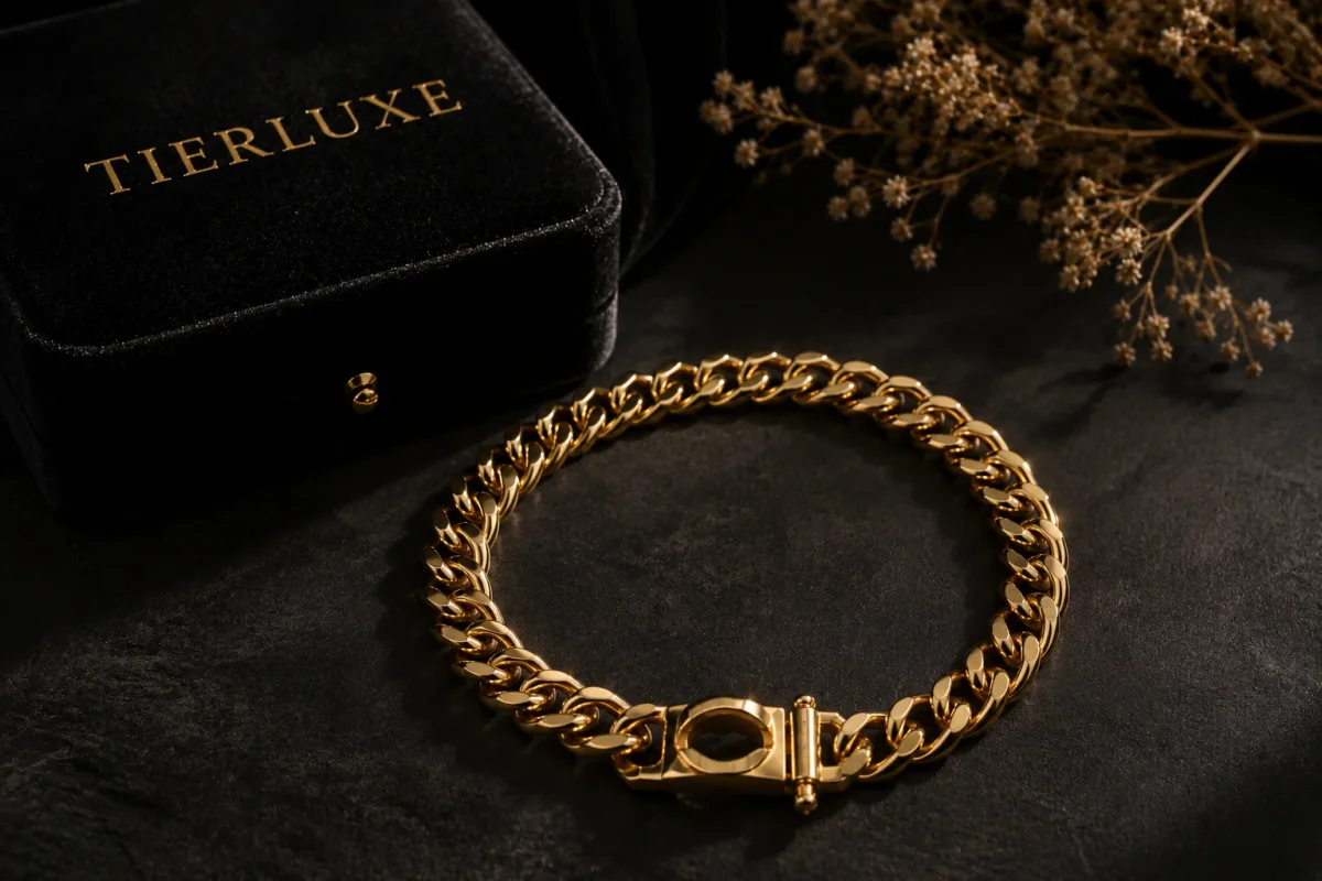 Hundehalsband Tierluxe Gold Kette