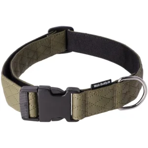 Halsband Khakigrün In Nylon Längenverstellbar Im Rautendesign